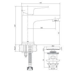 Elegancka Bateria Umywalkowa Vigo Chrome, Stylowy Design Niska Wysokość S951-049