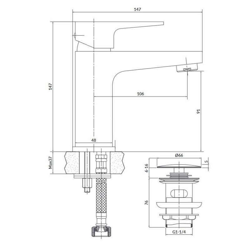Elegancka Bateria Umywalkowa Vigo Chrome, Stylowy Design Niska Wysokość S951-049