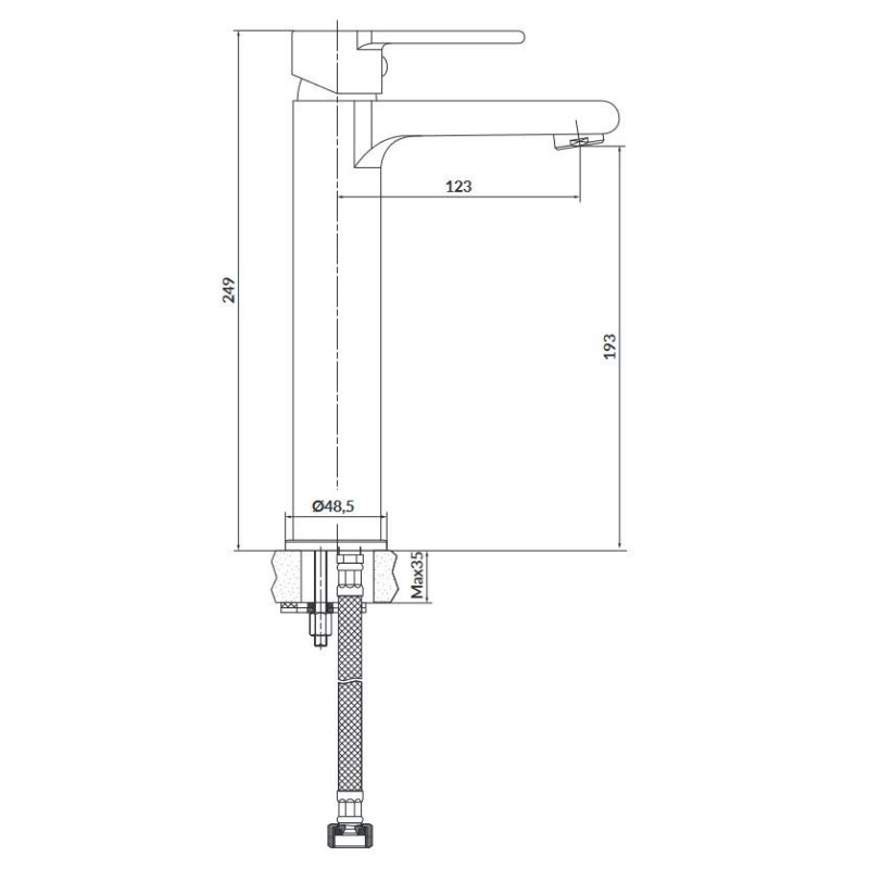 Wysoka Bateria Umywalkowa Verso Chromowa - Elegancja i Styl dla Twojej Łazienki