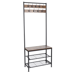 Stylowa garderoba Jacob ze stojakiem i półkami 2w1 - elegancja i funkcjonalność w czerni i brązie