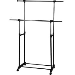 Przenośna szafa PAULO BIS z chromowanym wykończeniem i teleskopowymi drążkami