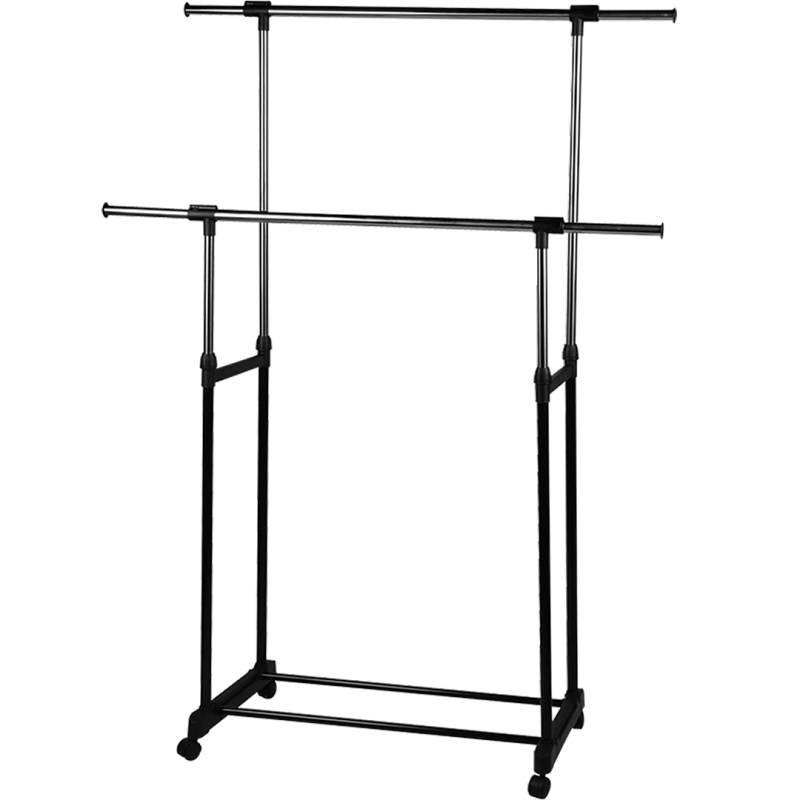 Przenośna szafa PAULO BIS z chromowanym wykończeniem i teleskopowymi drążkami