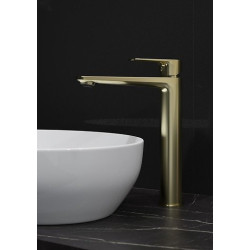 Luksusowa Bateria Umywalkowa Larga - Wysoka, Złoty Mat, Kod: S951-393