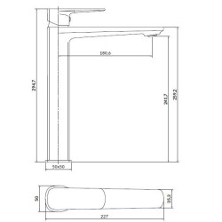 Luksusowa Bateria Umywalkowa Larga - Wysoka, Złoty Mat, Kod: S951-393