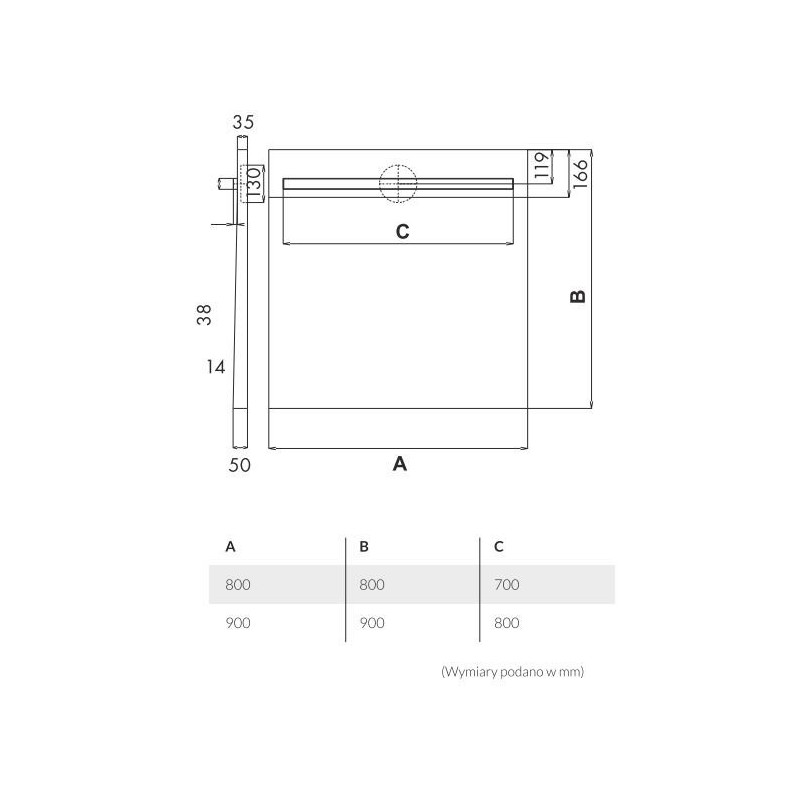 Idealny odpływ liniowy 90x90 cm Schedpol STAMP SLIM - nowoczesne rozwiązanie dla Twojej łazienki!