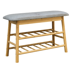 Przemyślany Stojak ZOJA: Elegancka Ławeczka z Miejscem na Obuwie - Szaro-Brązowa Elegancja