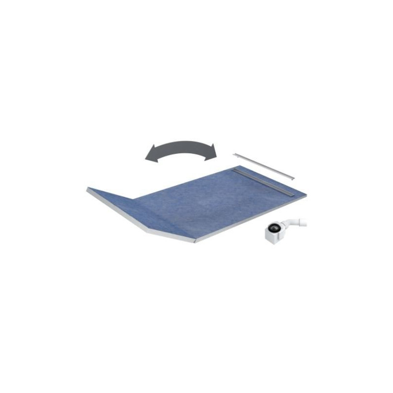 Schedpol Odpływ liniowy 130+50x80 cm z eleganckim rusztem PLATE SLIM - Nowoczesność i styl