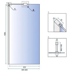 Elegancka Ścianka Prysznicowa AERO CHROM "N" 90 - Nowoczesny Design i Wytrzymałość