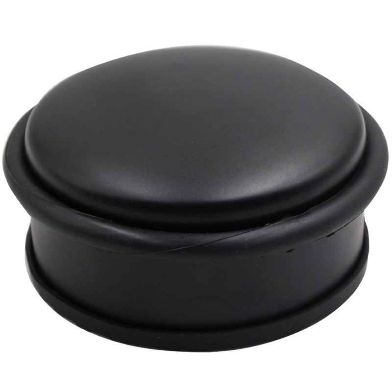 Solidny Czarny Odbojnik Drzwiowy z Nierdzewnej Stali - Ustawiany Na Podłodze, 2 Lata Gwarancji