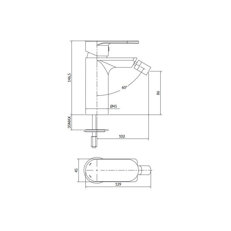 Elegancka Bateria Bidetowa Cresa - Nikiel, Nowoczesny Design S951-317