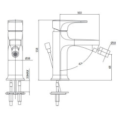 Elegancka Bateria Bidetowa Inverto Chrom z Dwiema Gałkami S951-318