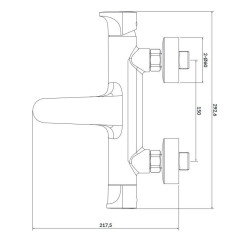 Inverto Black - Elegancka Bateria Wannowa z Podwójnym Mieszaczem S951-314