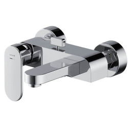 Błyszcząca Bateria Ścienna Crea do Wanny - Elegancja i Styl (Chrom - S951-304)