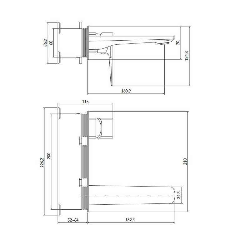 Elegancka Bateria Umywalkowa Larga Czarna, Podtynkowa, Nowoczesny Design S951-385