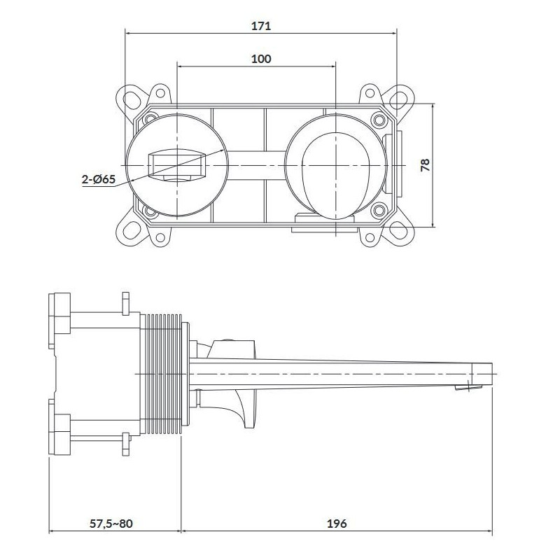 Inverto Chrom: Nowoczesna Bateria Umywalkowa Podtynkowa z Dwoma Mieszaczami