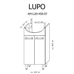 Elegancki Zestaw Łazienkowy Lupo 45 cm z Szafką i Umywalką