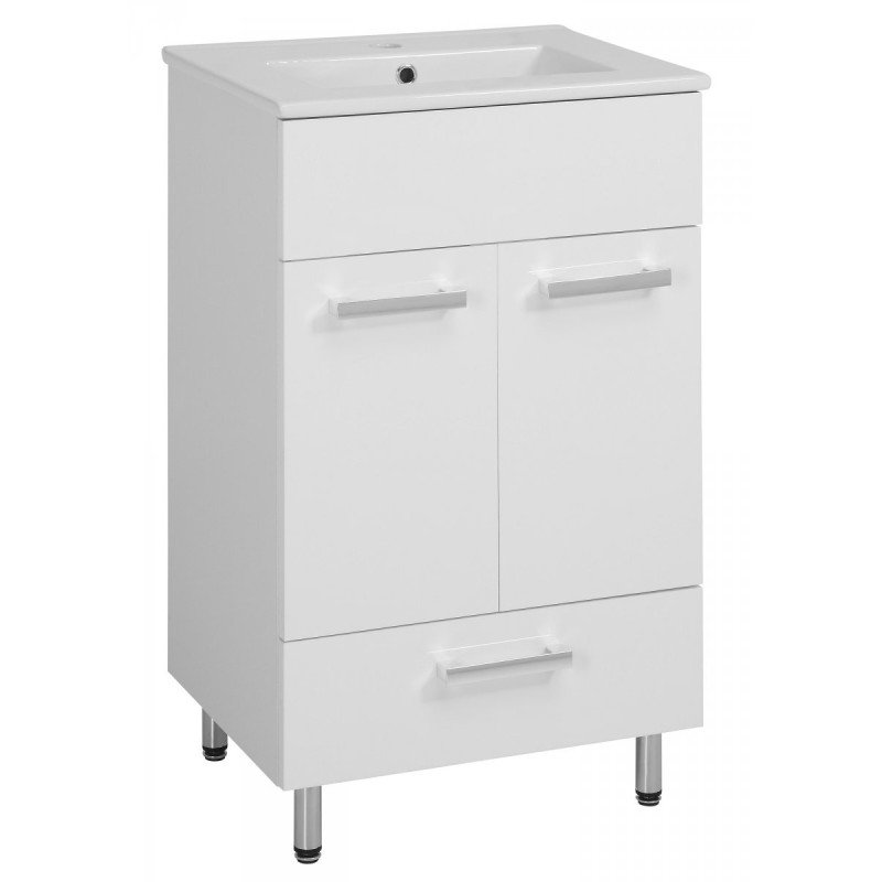 Kompletny zestaw łazienkowy Lupo 50 cm z szafką i umywalką – nowoczesny design!