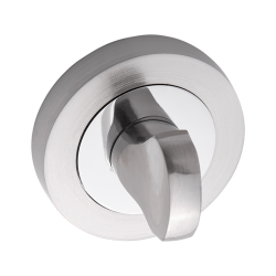 Luksusowy Szyld WC Okrągły w Odpornej Satynie/Chromie - Idealny do Nowoczesnych Wnętrz