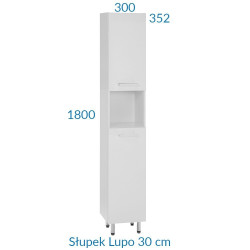 Elegancki Słupek Łazienkowy Lupo w Białym Połysku - Nowoczesny Design AM-LUC-120-07