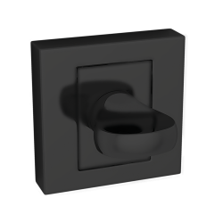 Elegancki Kwadratowy Szyld WC z Czarnym Wykończeniem - Stylowa Rozeta do Wnętrza