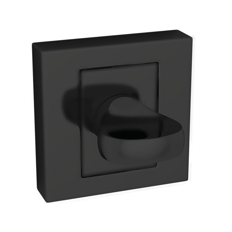 Elegancki Kwadratowy Szyld WC z Czarnym Wykończeniem - Stylowa Rozeta do Wnętrza