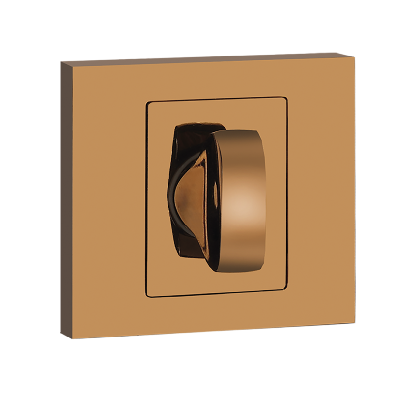 Elegancki Kwadratowy Szyld WC Miedziany - Idealny do Wewnętrznych Drzwi 38-45 mm