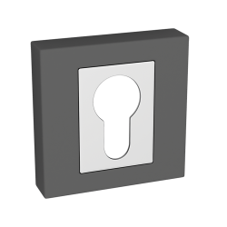 Nowoczesna rozeta kwadratowa LK5 502A w unikalnym wykończeniu grafitowym i chromowym