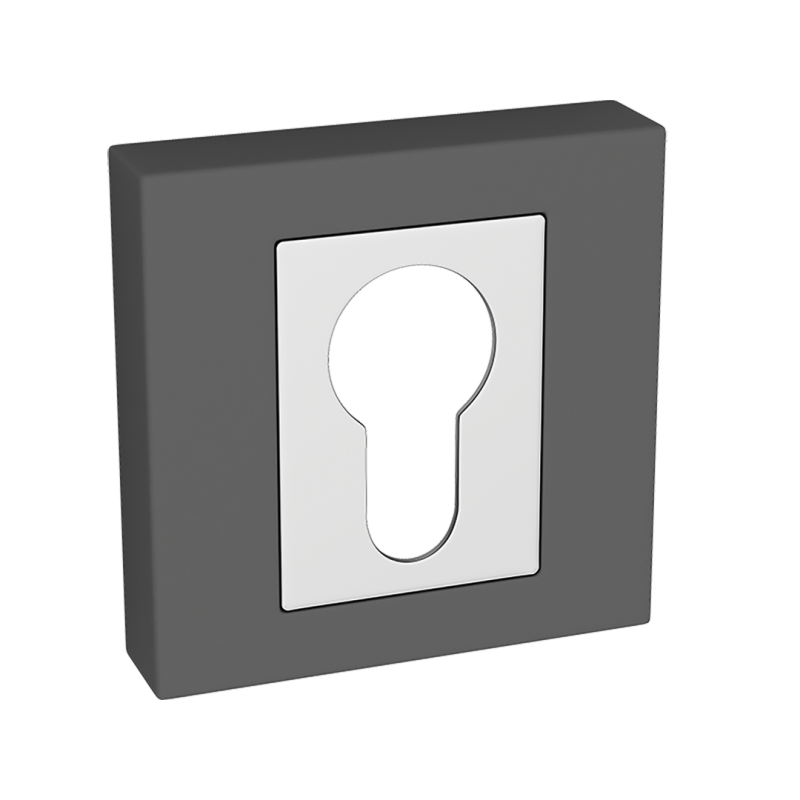 Nowoczesna rozeta kwadratowa LK5 502A w unikalnym wykończeniu grafitowym i chromowym