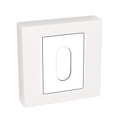 Kwadratowa Rozeta Premium z Kluczem - Satyna i Chrom, Uniwersalne Zastosowanie 55x55