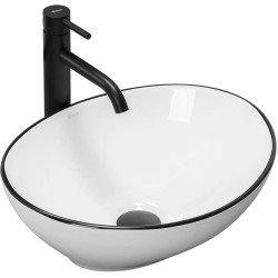 Szyk i Elegancja: Umywalka Sofia Black Edge Nablatowa - Nowoczesny Design