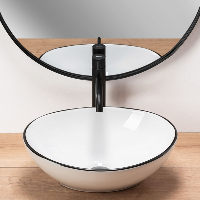 Szyk i Elegancja: Umywalka Sofia Black Edge Nablatowa - Nowoczesny Design