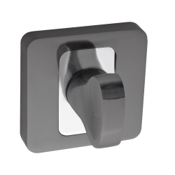 Kwadratowy Szyld WC Grafit/Chrom - Nowoczesność i Styl dla Wnętrza z Charakterem!