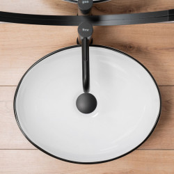 Szyk i Elegancja: Umywalka Sofia Black Edge Nablatowa - Nowoczesny Design