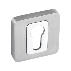 Rozeta Kwadratowa Premium Satyna/Chrom z Wkładką - Luksus i Wytrzymałość dla Twojego Domu