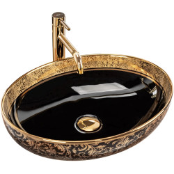 Stylowa Umywalka Margot Black/Gold - Elegancja na Blacie