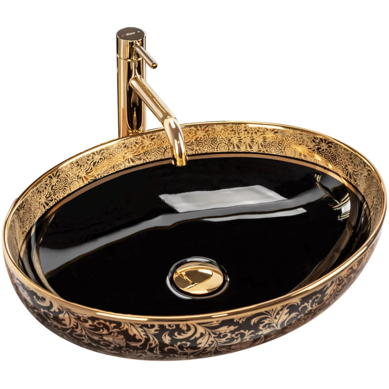 Stylowa Umywalka Margot Black/Gold - Elegancja na Blacie