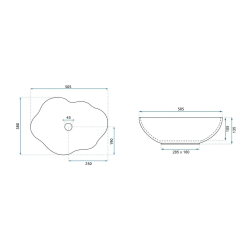 Luksusowa Umywalka Pearl z Złotą Krawędzią - Elegancja na Każdy Blat