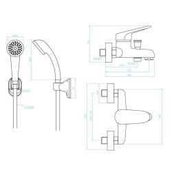 ORIS Chromowa Bateria Wannowa + Zestaw Natryskowy - Styl i Funkcjonalność w Jednym