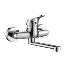 Lśniąca Elegancja ORIS - Chromowana Ścienna Bateria Umywalkowa z Ruchomą Wylewką