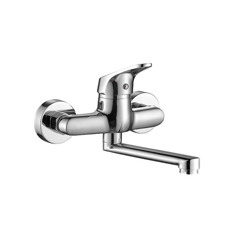 Lśniąca Elegancja ORIS - Chromowana Ścienna Bateria Umywalkowa z Ruchomą Wylewką