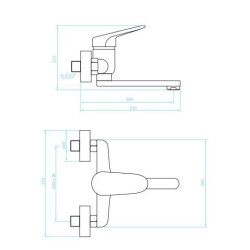 Kuchinox Oris bateria umywalkowa ścienna chrom