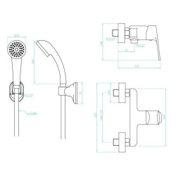 Oris Elegance: Chromowana Bateria Ścienna z Zestawem Natryskowym - Styl i Jakość