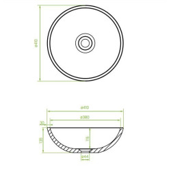 Elegancka Umywalka Amber z Granitu - Czarny Design, Wyjątkowa Odporność, Ø41cm