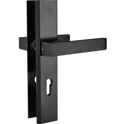 Elegancka klamka FLOKO - Czarny szyld aluminiowy z wkładką do drzwi zewnętrznych