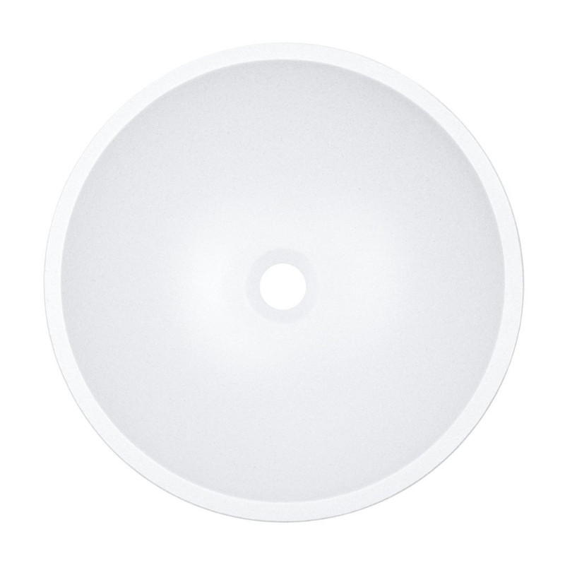 Laveo Amber umywalka nablatowa granitowa biała