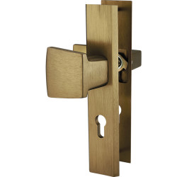 Elegancka Klamka Floko z Patyną - Aluminium na Drzwi Zewnętrzne (Lewy Szyld)