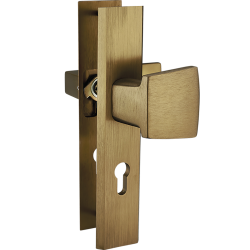 FLOKO Patyna - Stylowa klamka zewnętrzna z aluminiową rękojeścią na długim szyldzie