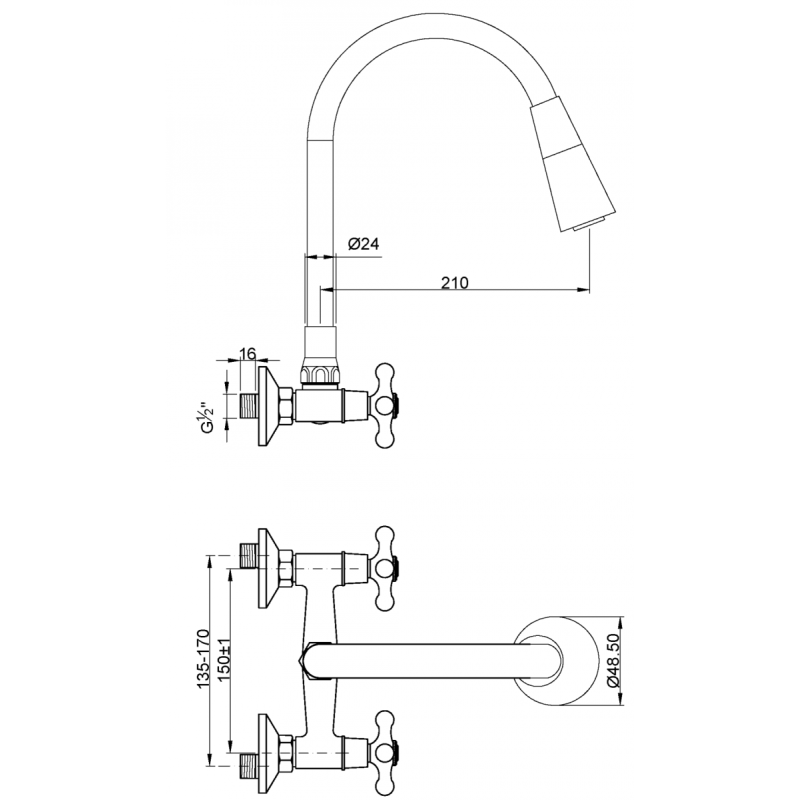 Elegancka Bateria Ścienna Roma – Styl i Nowoczesność w Czerni