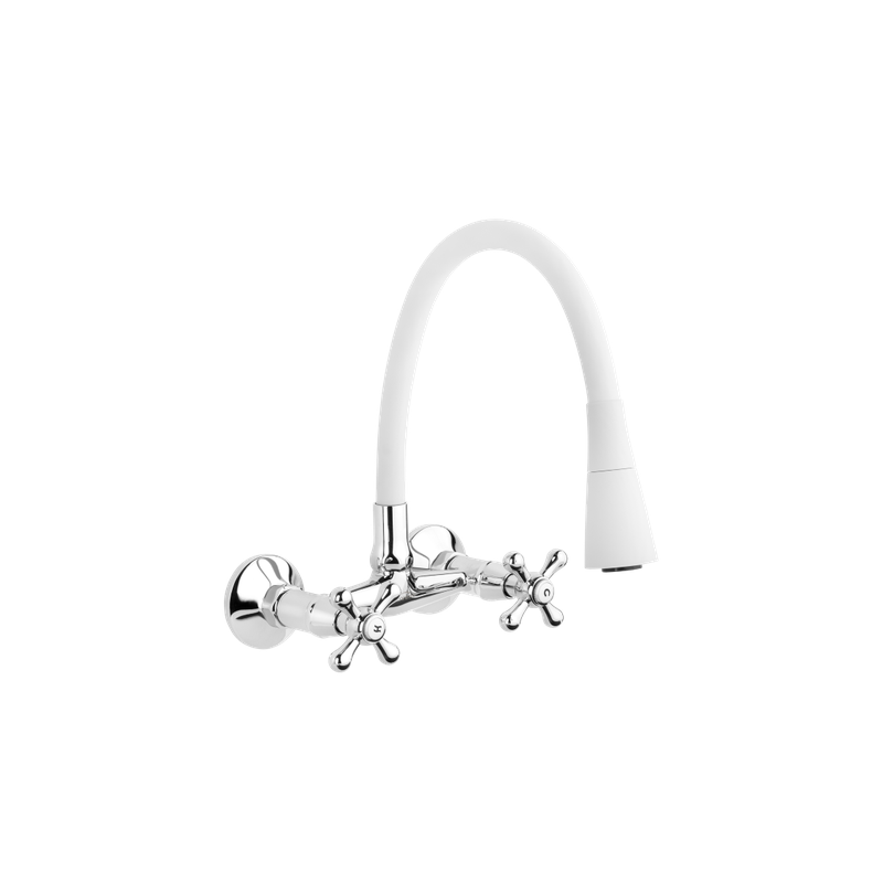 Romantyczna Bateria Ścienna Roma w Bieli - Nowoczesność i Styl w Twojej Kuchni