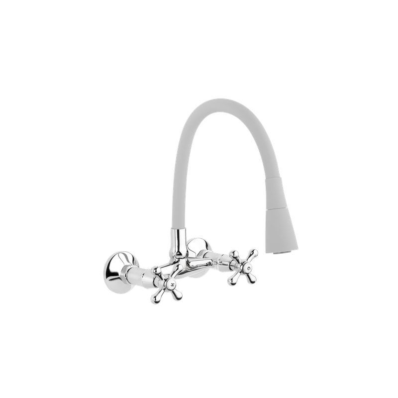 Ekskluzywna Ścienna Bateria do Zlewozmywaka Roma w Eleganckiej Szarości